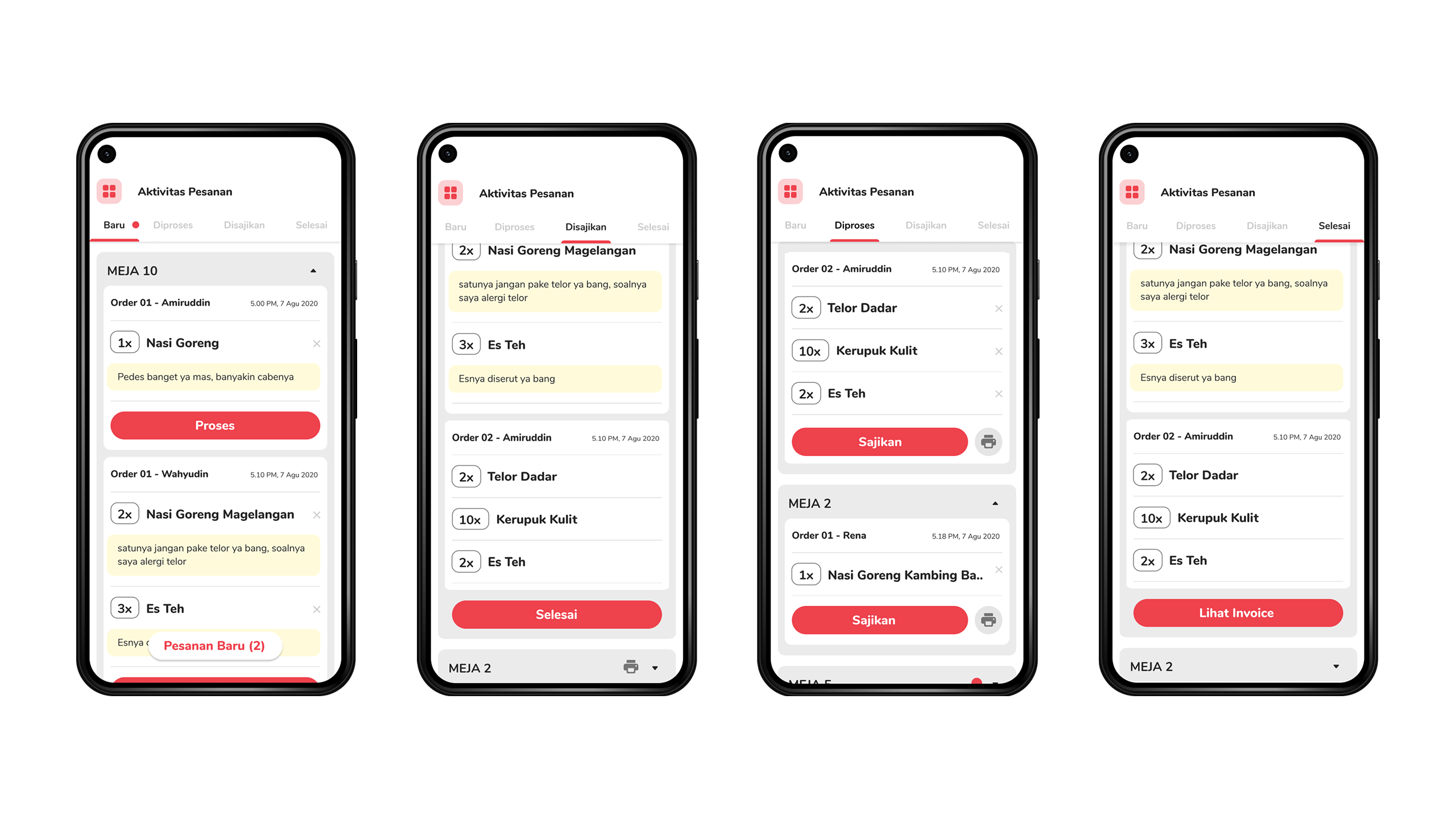 Order monitoring interface for merchants